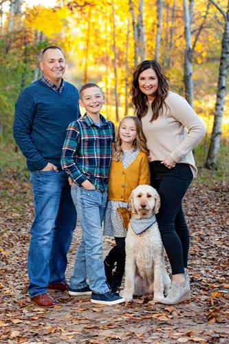 Family with Dog in Fall