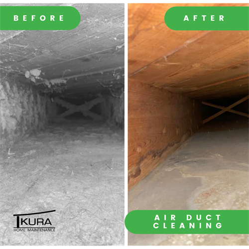 Before & After Air Duct Cleaning. 