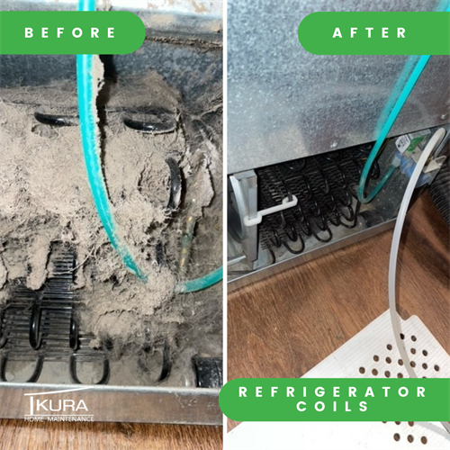 Refrigerator Coils Before & After. 