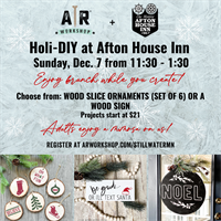 Join us December 7th from 11:30AM- 1:30PM DIY a Wood Sign Or Wood Ornaments