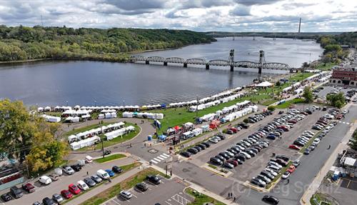 Drone Aerial View Downtown Stillwater Art Festival view more at https://picturesoverstillwater.com/chamber