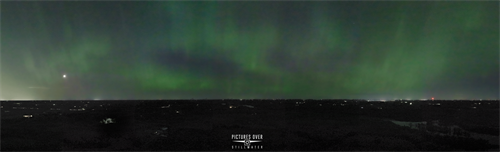 Stillwater Friday Night Northern Lights Drone Aerial View