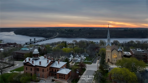 Drone Aerial View Stillwater Sunrise