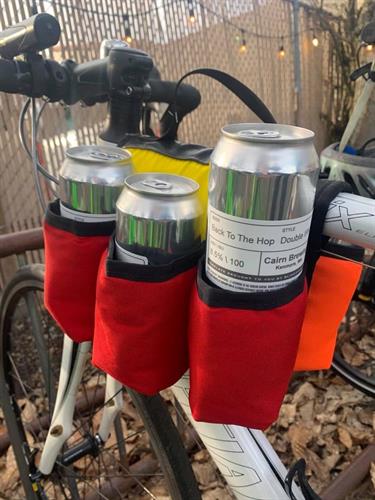 Beer to-go in 16oz cans--perfect for a post-ride beverage.