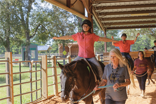 Clients, Martha and Kevin in Therapeutic Riding Program