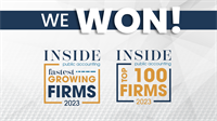 INSIDE Public Accounting has recognized Haynie & Company as a Top 100 Firm for 2023 and a 2023 Fastest Growing Firm.