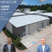 Newcor Leases Unit 19 at Richards Road Business Park in Spring, Texas