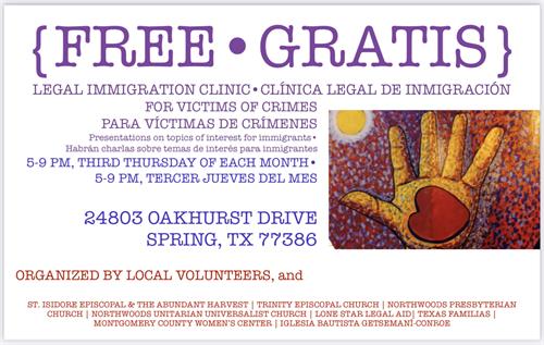 Volunteer at Immigration Clinic in Montgomery County TX