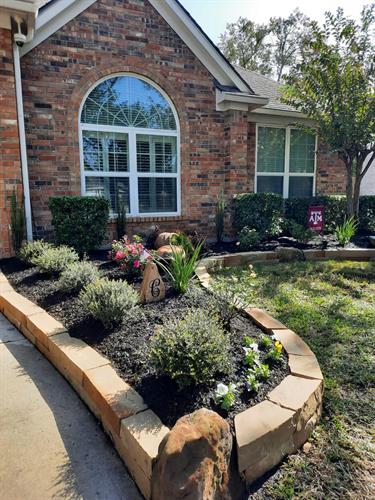 Natural stone border and new plants