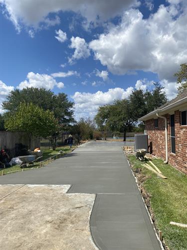 Concrete driveway extension