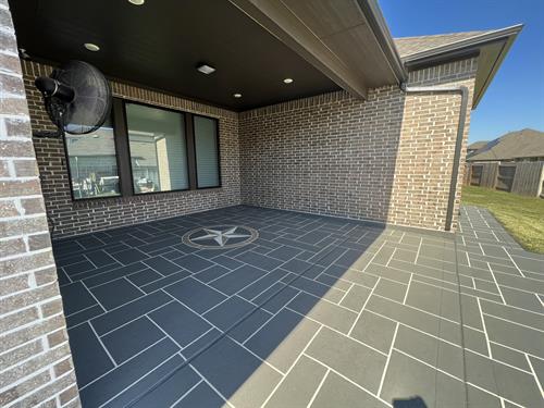 Stamped concrete patio