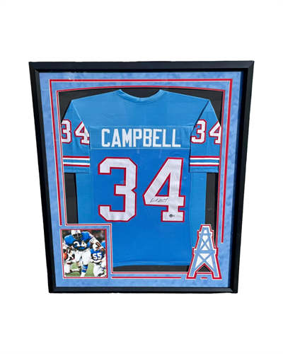 Framed Earl Campbell jersey 