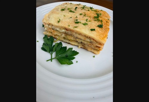 Zucchini Noodle Turkey Lasagna. Scratch made with turkey, zucchini, cheeses and house made marinara at EAT THIS Fast & Fresh.