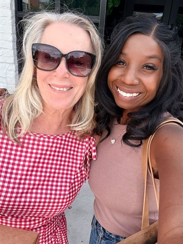 Kristine, owner of Bee Well and I having lunch at Sixty Vines 