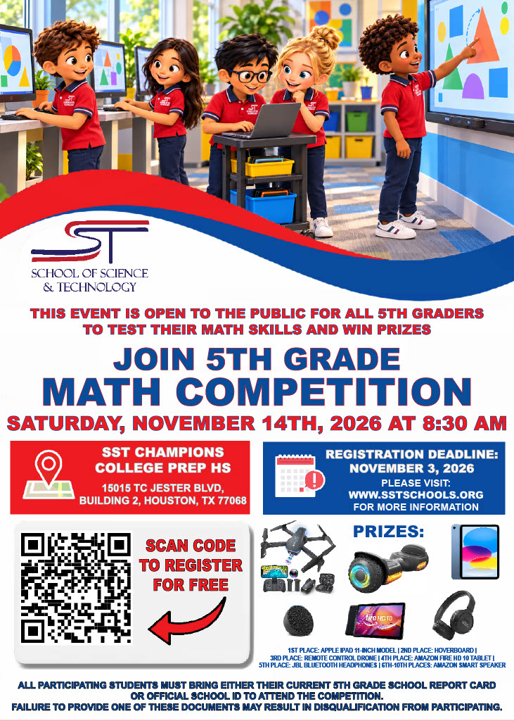 School Of Science and Technology 5th Grade Math Competition - Nov 14, 2026