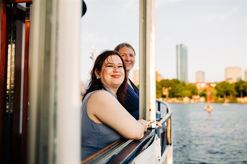 Guests enjoying the view on the bow