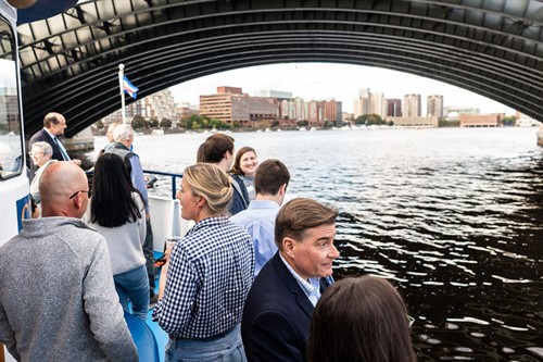 Guests enjoying the view on the bow