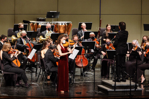 Jacqueline Audas, guest violin soloist, performing on Feb. 27, 2022