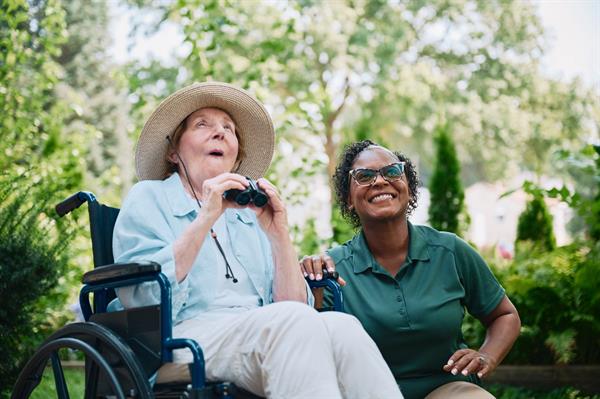 Caregiver with client