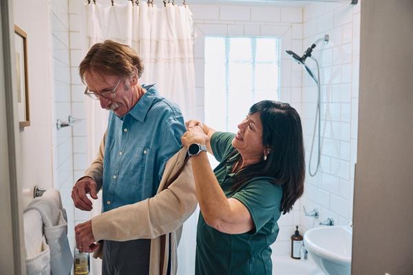 caregiver assist with dressing