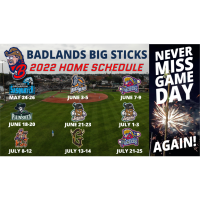Badlands Big Sticks 2022 Home Schedule