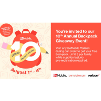BeMobile Verizon - 10th Annual Back Pack Giveaway