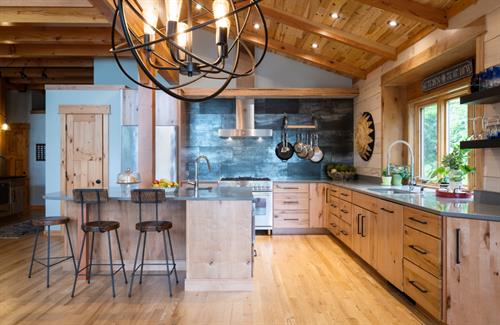 Country Modern Kitchen in House on Lake Charlevoix