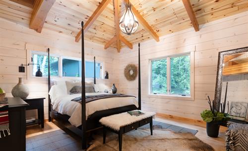 Country Living on Lake Charlevoix with this Amazing Bedroom