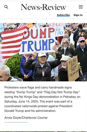 No Kings protest, June 14, 2025, Petoskey