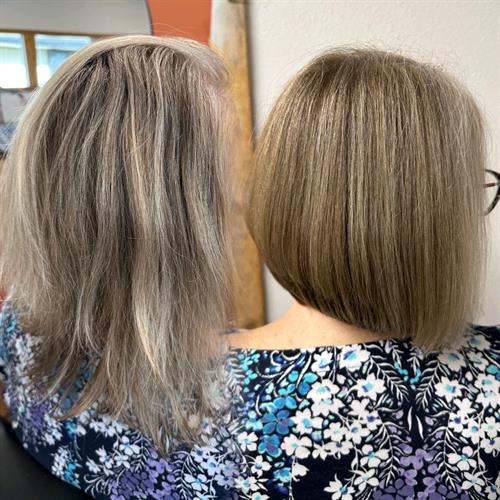 Before/After: Color Correction and Haircut