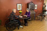 Residents enjoying a cup of tea in our Bistro/Cafe at Bethany Home.
