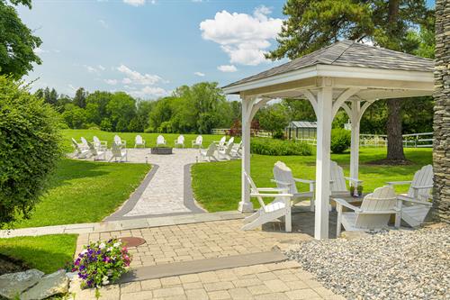 View to the Fire Pit, Garden, Field & Track