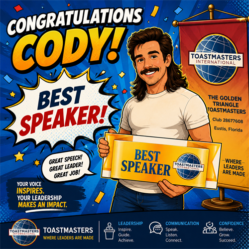 Cody - Best Speaker 7-20-26