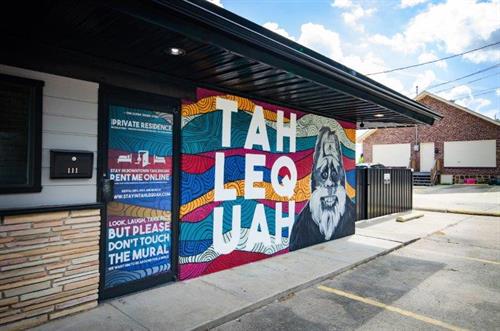 Harry Mural by Local Tahelquah Artist Amber Watson at The Spring Street Hideaway in Downtown Tahlequah Oklahoma Harry Mural by Local Tahelquah Artist Amber Watson at The Spring Street Hideaway in Downtown Tahlequah Oklahoma