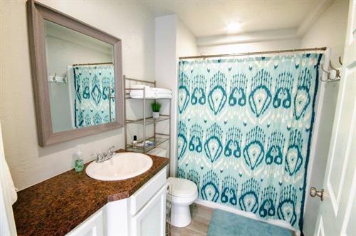 Bathroom at at The Spring Street Hideaway in Downtown Tahlequah Oklahoma Bathroom at at The Spring Street Hideaway in Downtown Tahlequah Oklahoma