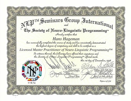 Neuro Linguistic Programming Master Certification