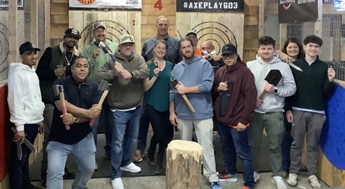 Birthday party celebration at Axe Play—unique, high-energy fun for all ages