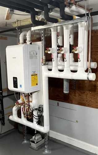 3 zone combi-boiler providing space heating and on demand hot water