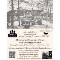 Homecoming Winemaker Dinner at the Hyatt Highlands Inn