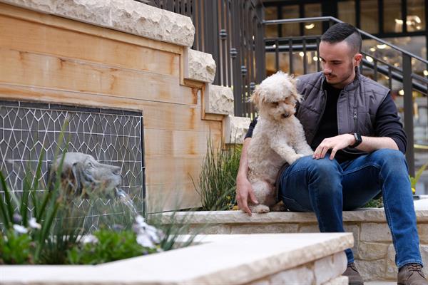 Carmel Plaza is pet friendly and even has a fountain of woof for the dogs to drink from