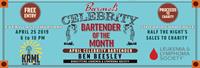 Barmel’s Celebrity Bartender and Charity of the Month presented by KRML 102.1 FM