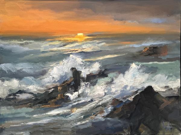 Pacific Splash.  36x48. Oil on canvas