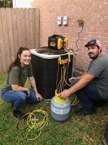 Ranger A/C & Refrigeration service and install technicians and siblings, Amy and Austin Donham.
