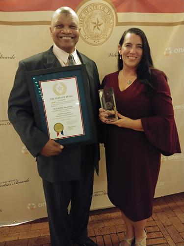 Dr. Hayles and Melanie Davis (Co-Founders of H.O.N.O.R. Mentoring) - 2019 Texas Governor's Award Recipient