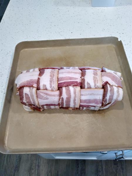 Bacon wrapped BBQ mealloaf