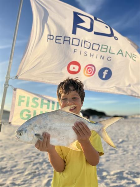 Big pompano for this little guy. 