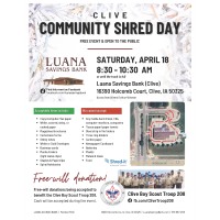 MEMBER EVENT: Community Shred Day at Luana Savings Bank