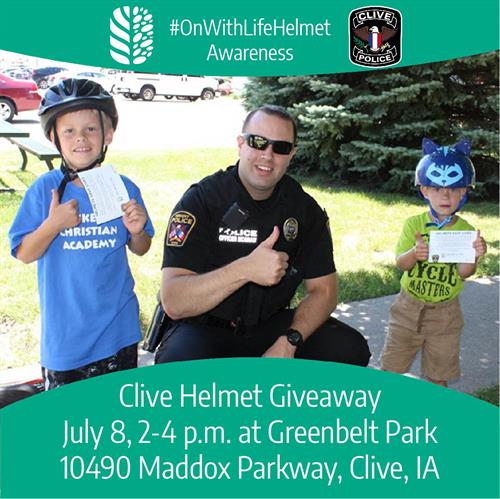 On With Life Helmet Program with Clive Police Department