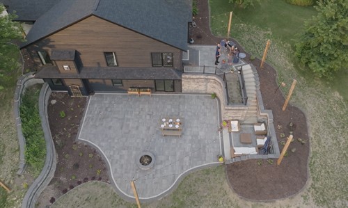 Large paver patio completed in Oregon WI