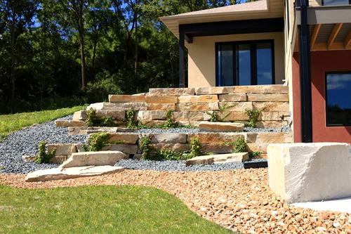 Natural Stone Retaining Wall